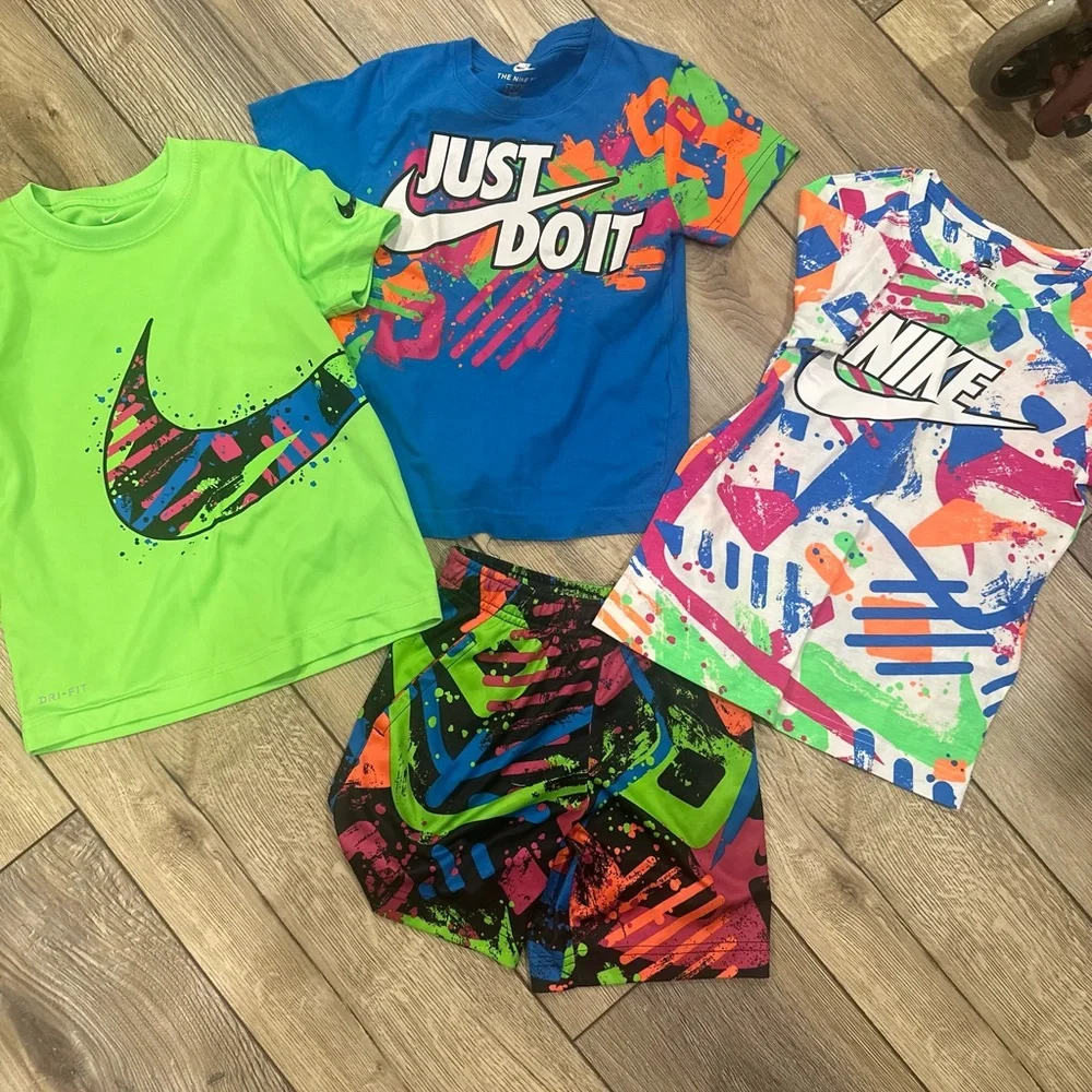 Nike Kids Matching Set - 3 shirts with matching shorts like new